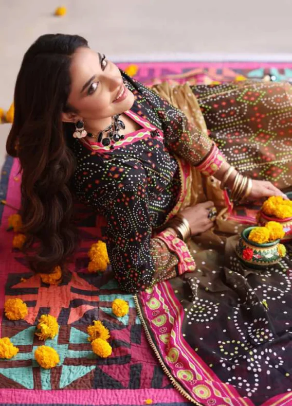 Alternative view of Heritage Series by AL Zohaib Printed Chunri Lawn || AZ26UCH D-2