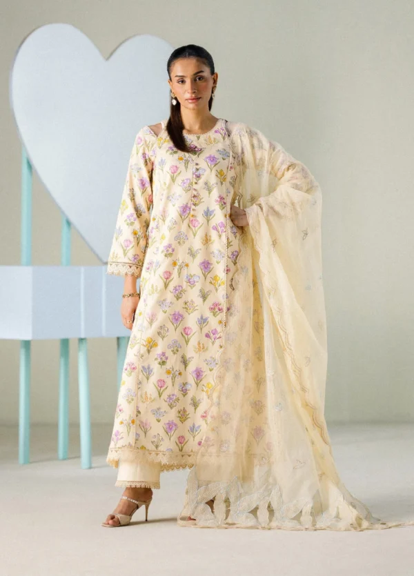 FNF Printed Lawn 2026 by Faiza Faisal || D-4 Buttercup Bloom