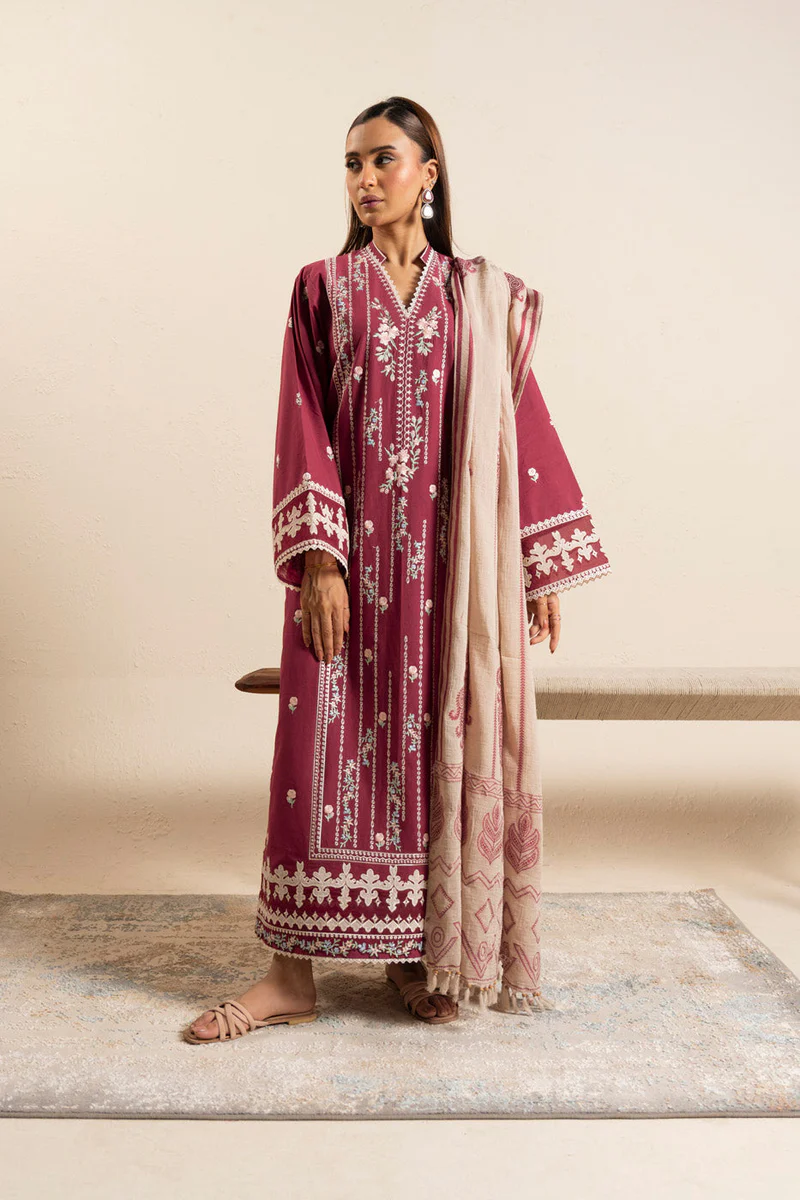 AlKaram Spring Summer 2026 Lawn || CAAP-03-26-Red