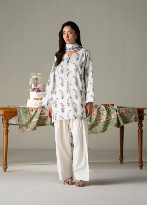FNF Printed Lawn 2026 by Faiza Faisal || D-3 Ivory