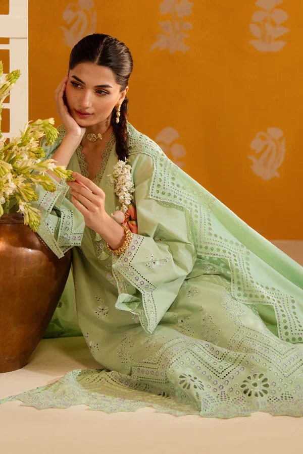 Alternative view of Cross Stitch Unstitched Chikankari Lawn 2026 | PEPPER MINT