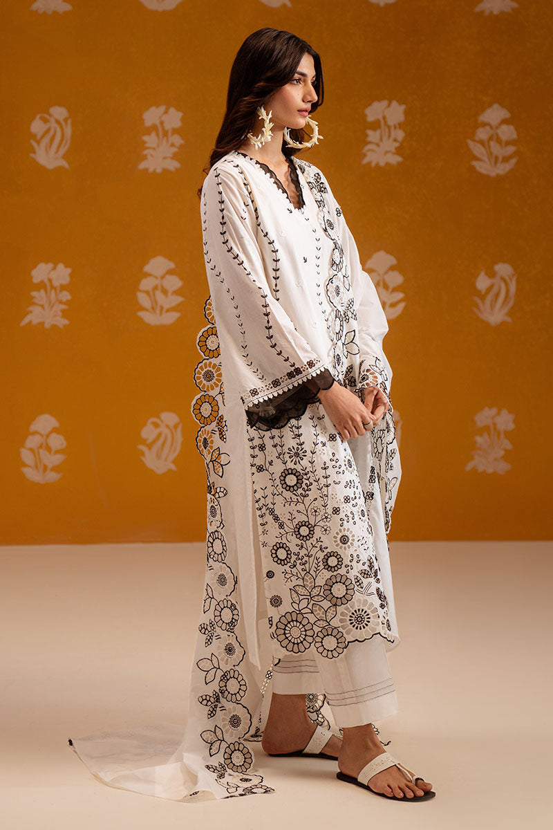 Cross Stitch Unstitched Chikankari Lawn 2026 | PRISTINE NOIR - Image 2