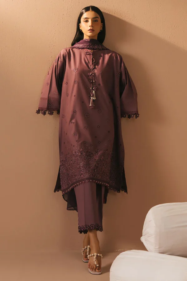 Alternative view of Cross Stitch Mahiri Lawn 2026 || GRAPE AMETHYST