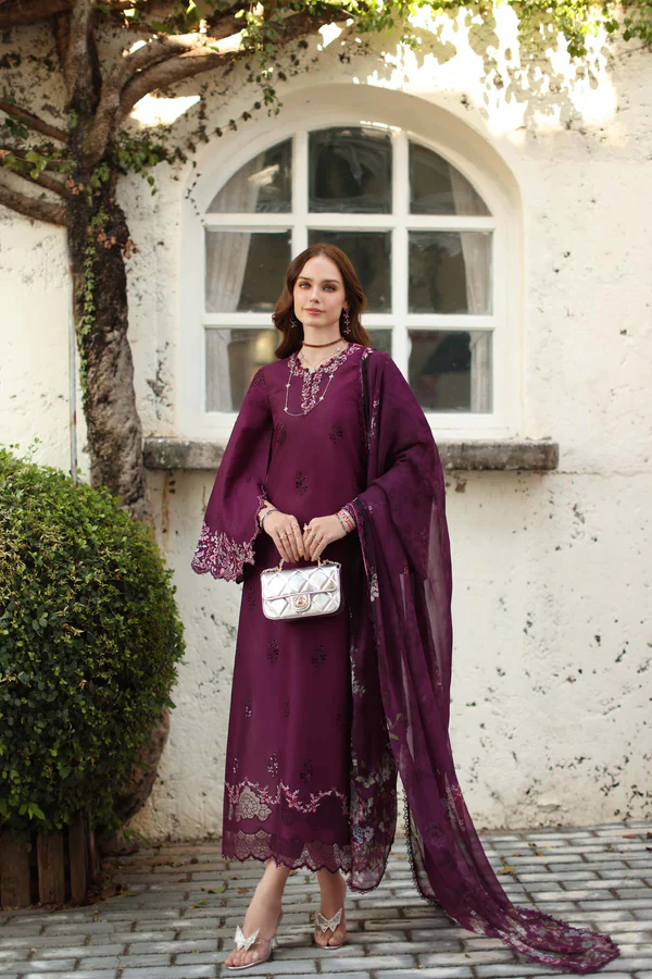 Noor Luxe Chikankari 2026 by Saadia Asad || D1 - A - plumberry