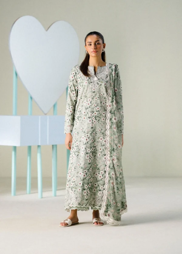 FNF Printed Lawn 2026 by Faiza Faisal || D-6 Mint Muse