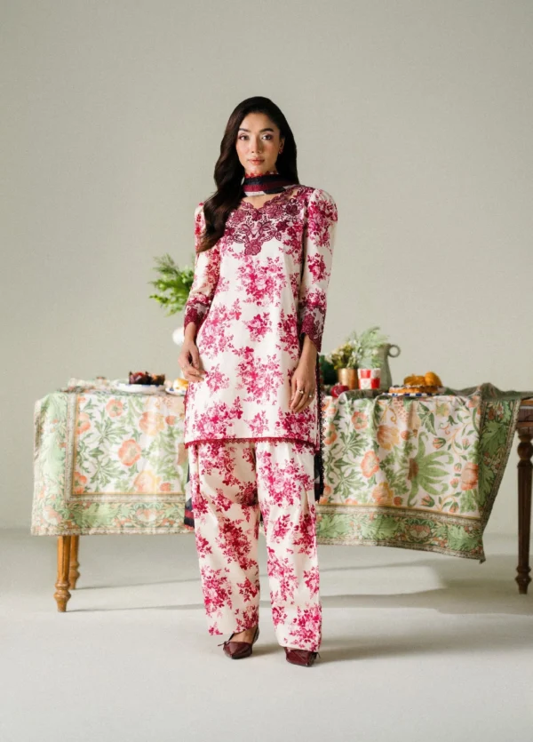 FNF Printed Lawn 2026 by Faiza Faisal || D-8 Rose Reverie