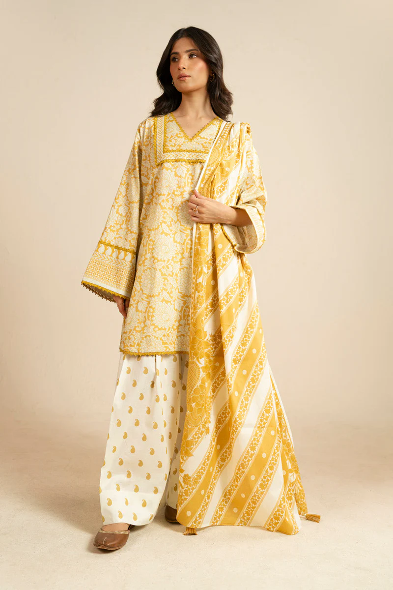 AlKaram Spring Summer 2026 Lawn || EC102-26-Yellow