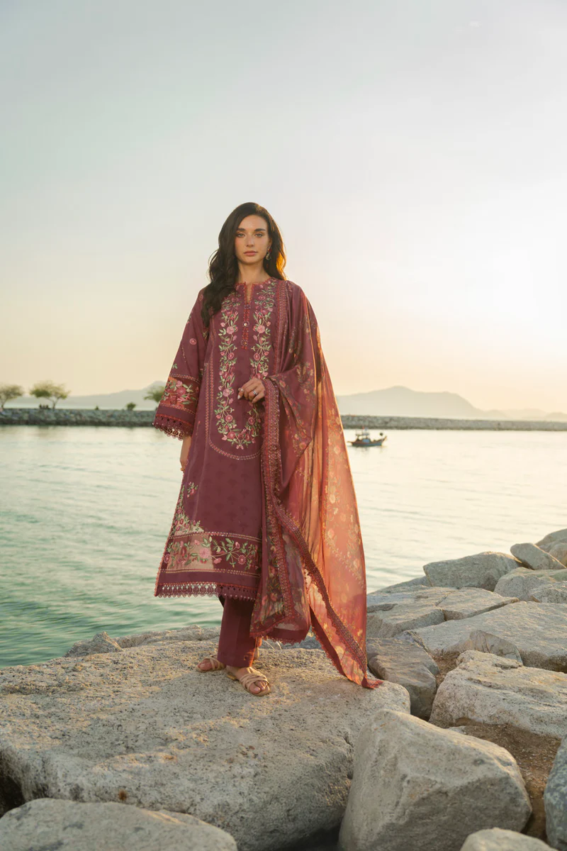 AlKaram Spring Summer 2026 Lawn || SL-21-26-Maroon