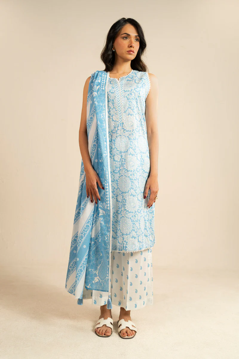 AlKaram Spring Summer 2026 Lawn || EC102-26-Blue