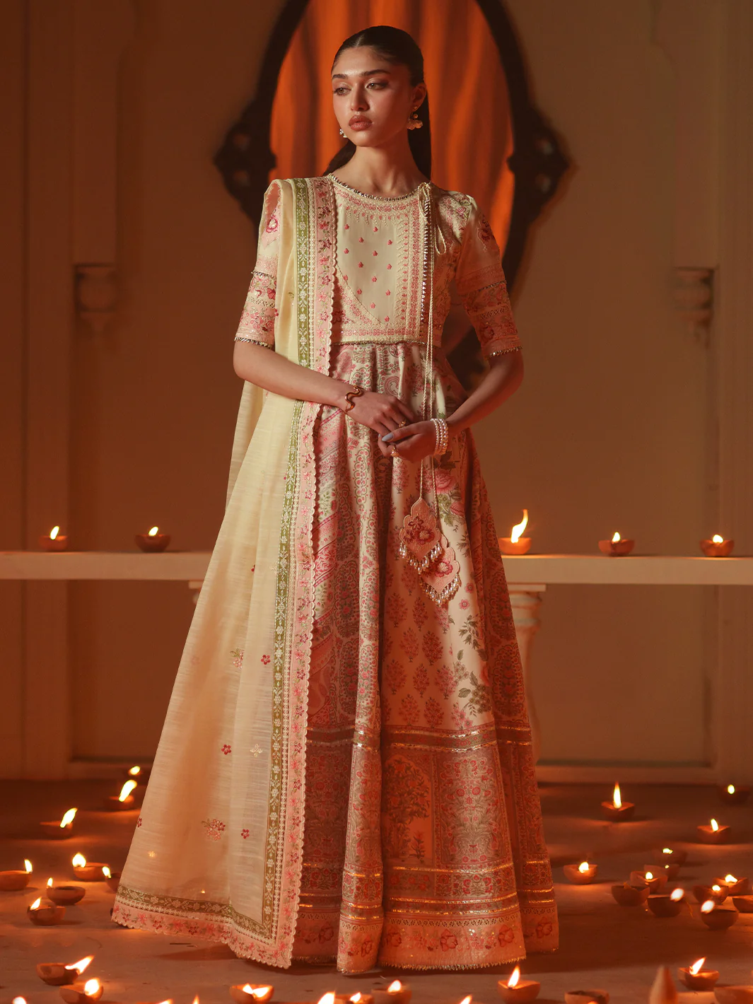 Mashriq Luxury Lawn 2026 by Bin Ilyas || D-115-A