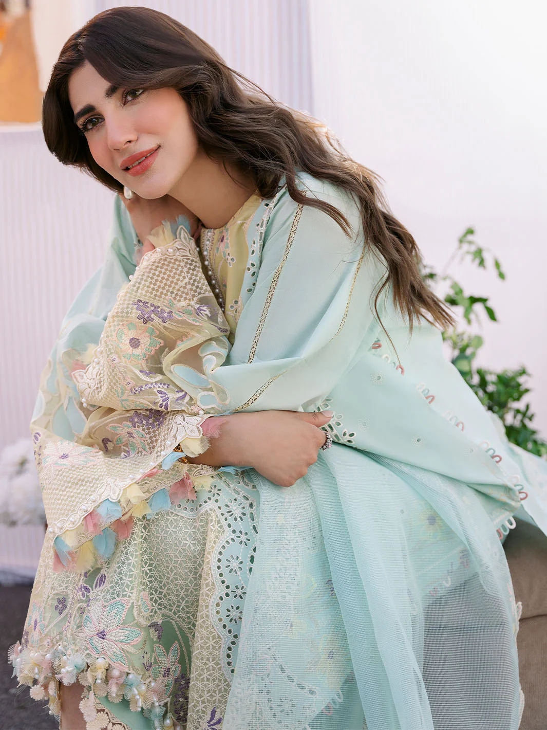 Bin Ilyas Clara Embroidered Lawn 2024 | 216-B - Image 5
