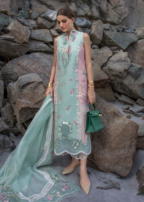 Crimson Luxury Lawn 2024 | Sarfaraz | Sun Kissed - Sea Foam
