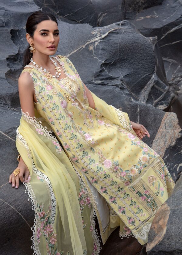 Alternative view of Crimson Luxury Lawn 2024 | Sarfaraz | Believe In Her - Topaz Yellow