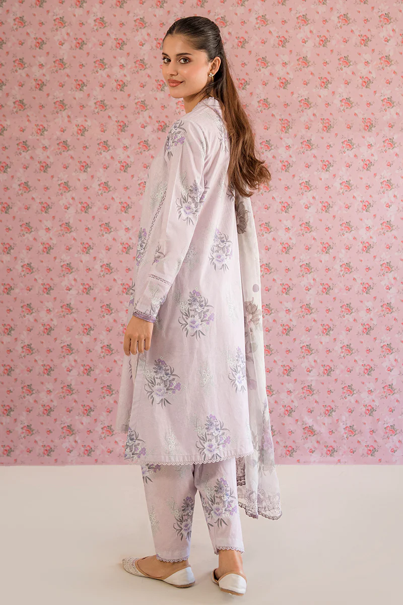 Petals & Prints by Cross Stitch | WINSOME ORCHID-3PC PRINTED LAWN SUIT (GZ-115) - Image 2
