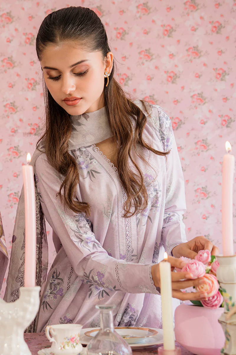 Petals & Prints by Cross Stitch | WINSOME ORCHID-3PC PRINTED LAWN SUIT (GZ-115) - Image 3