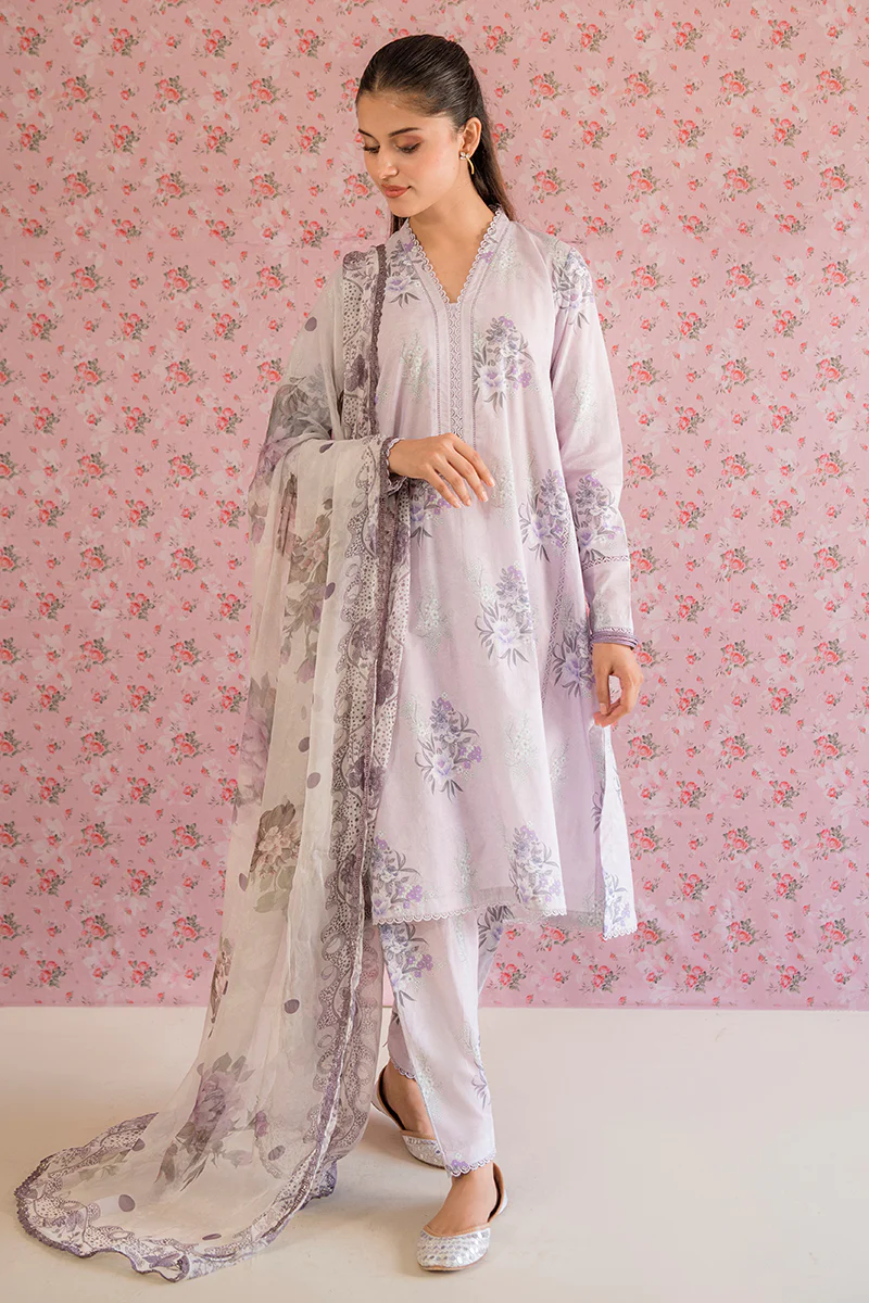 Petals & Prints by Cross Stitch | WINSOME ORCHID-3PC PRINTED LAWN SUIT (GZ-115)