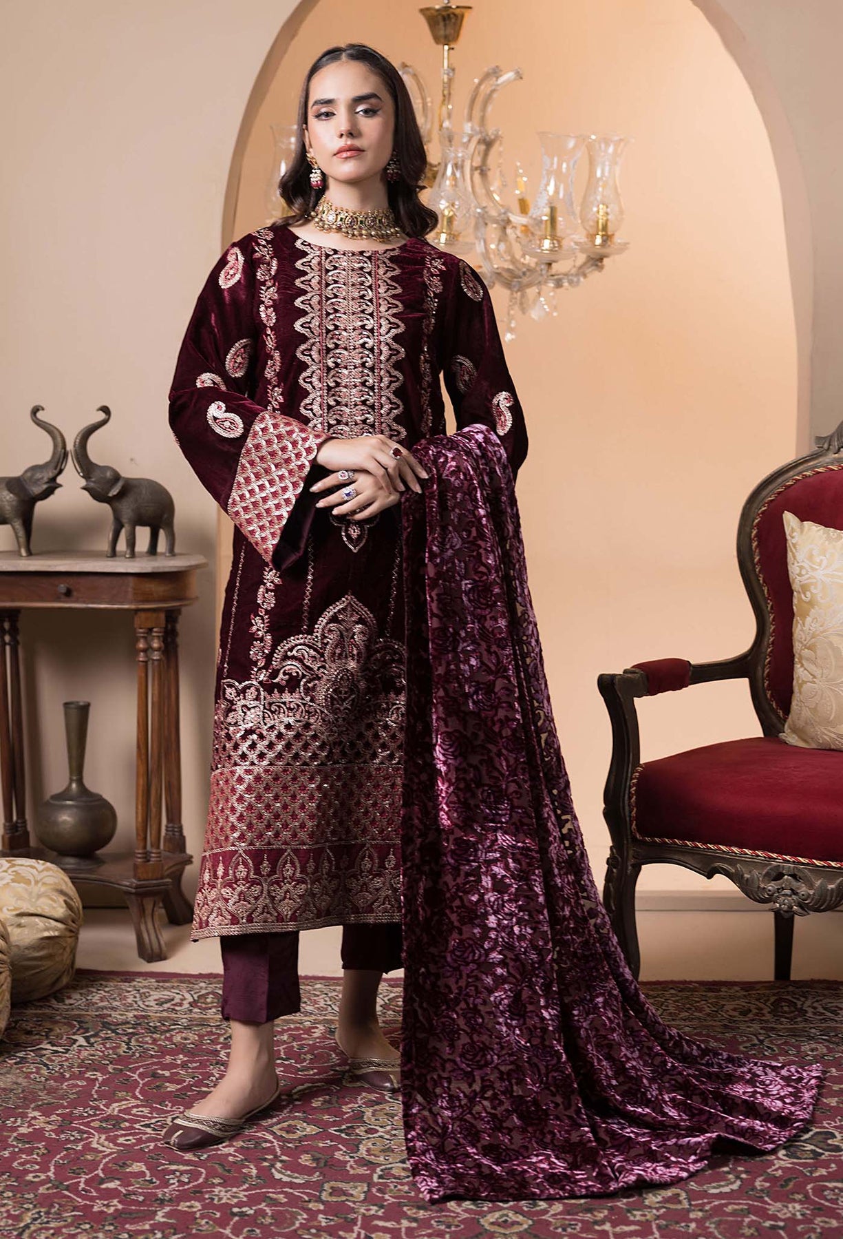 Adan's Libas Plachi'24 Luxury Unstitched | 4238
