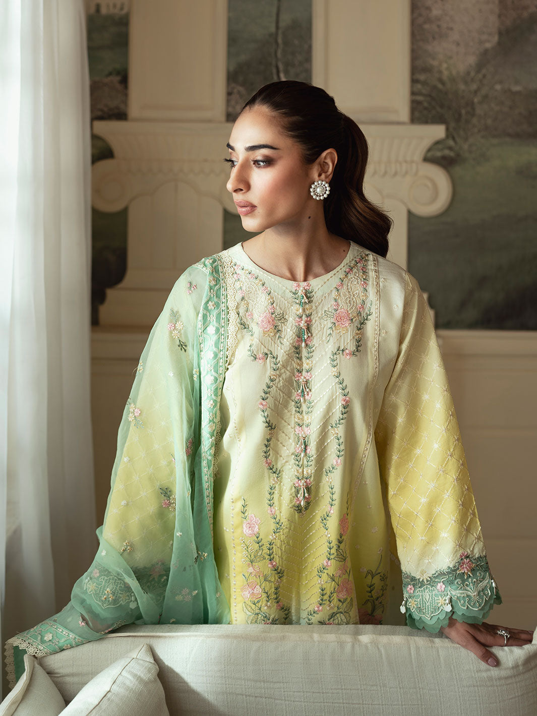 Faiza Faisal Celine Chikankari Eid Collection '24 | NOOR - Image 2