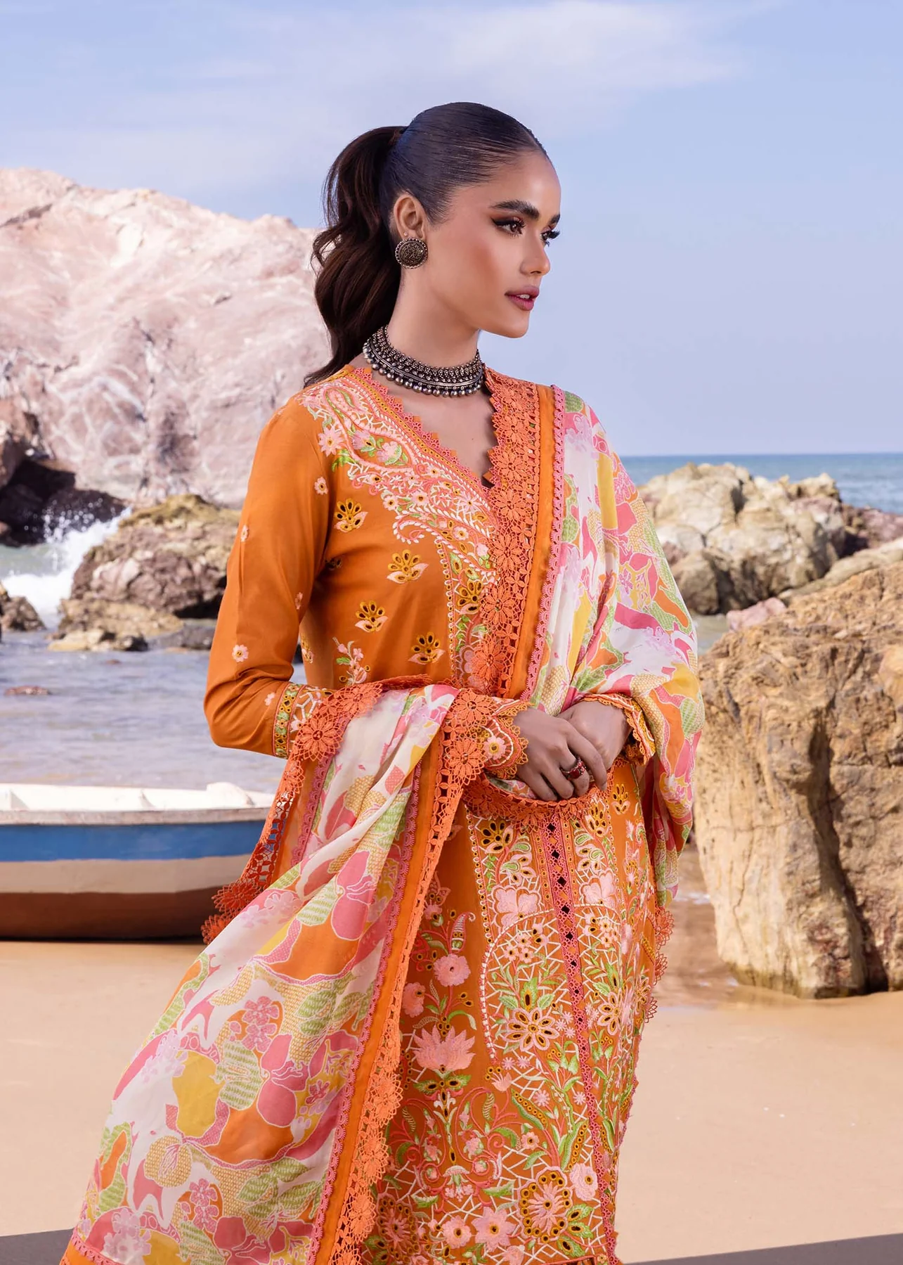 Akbar Aslam Luxury Lawn 2024 | Oasis | U-107 - Image 3