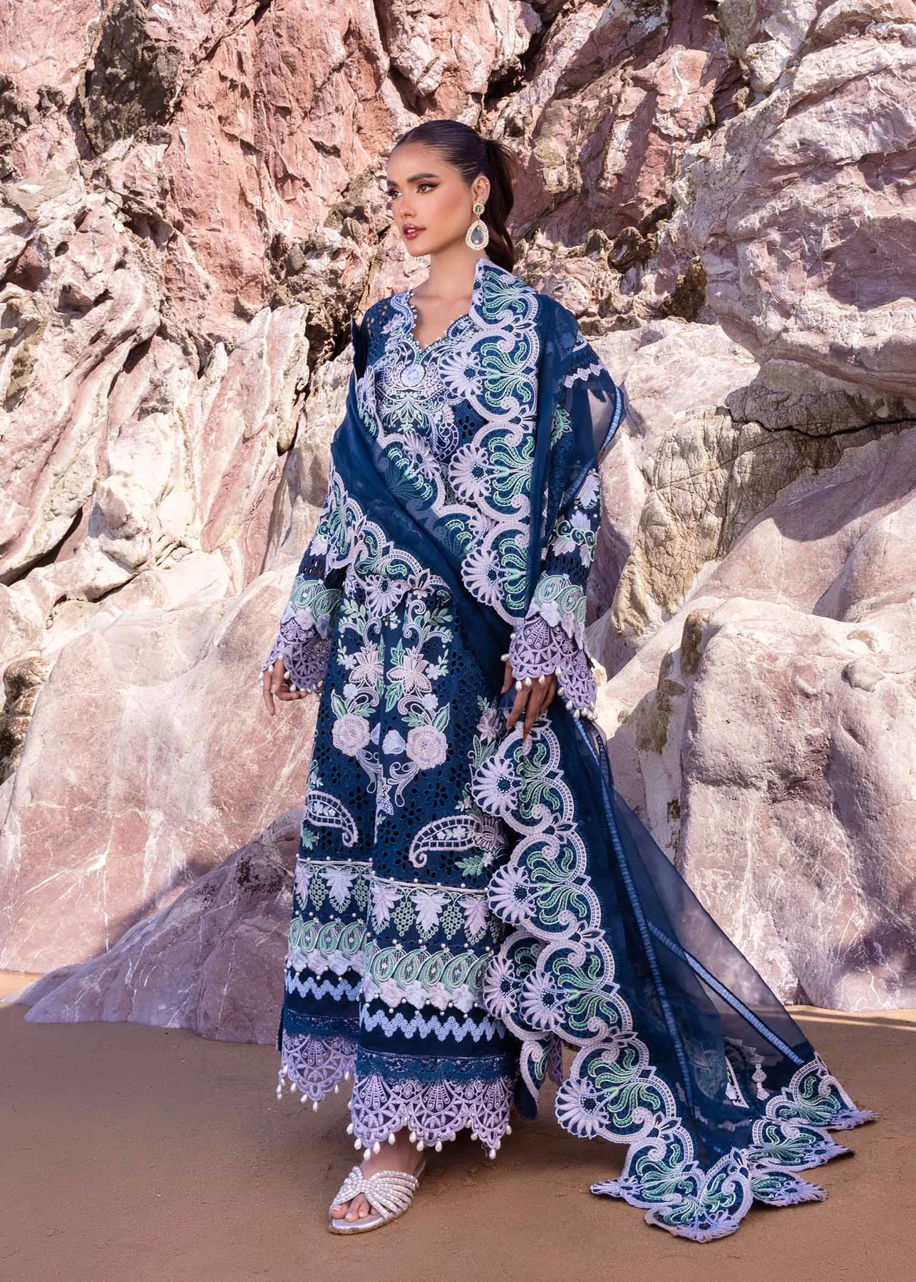 Akbar Aslam Luxury Lawn 2024 | Oasis | U-102 - Image 4