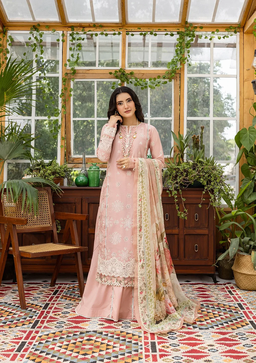 Elaf Chikankari With Chiffon EEC-1A Forever Blush - Image 2