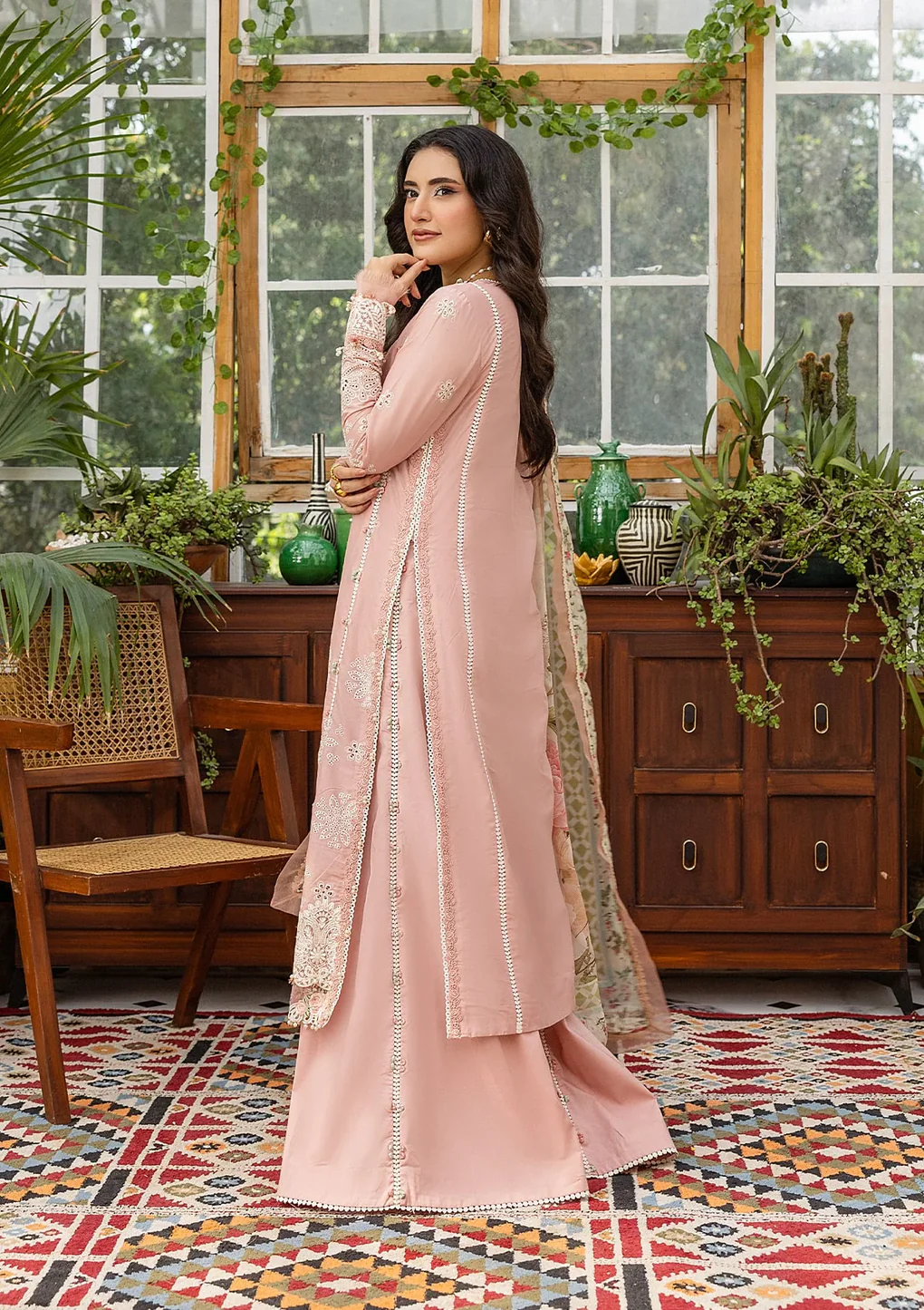 Elaf Chikankari With Chiffon EEC-1A Forever Blush - Image 5