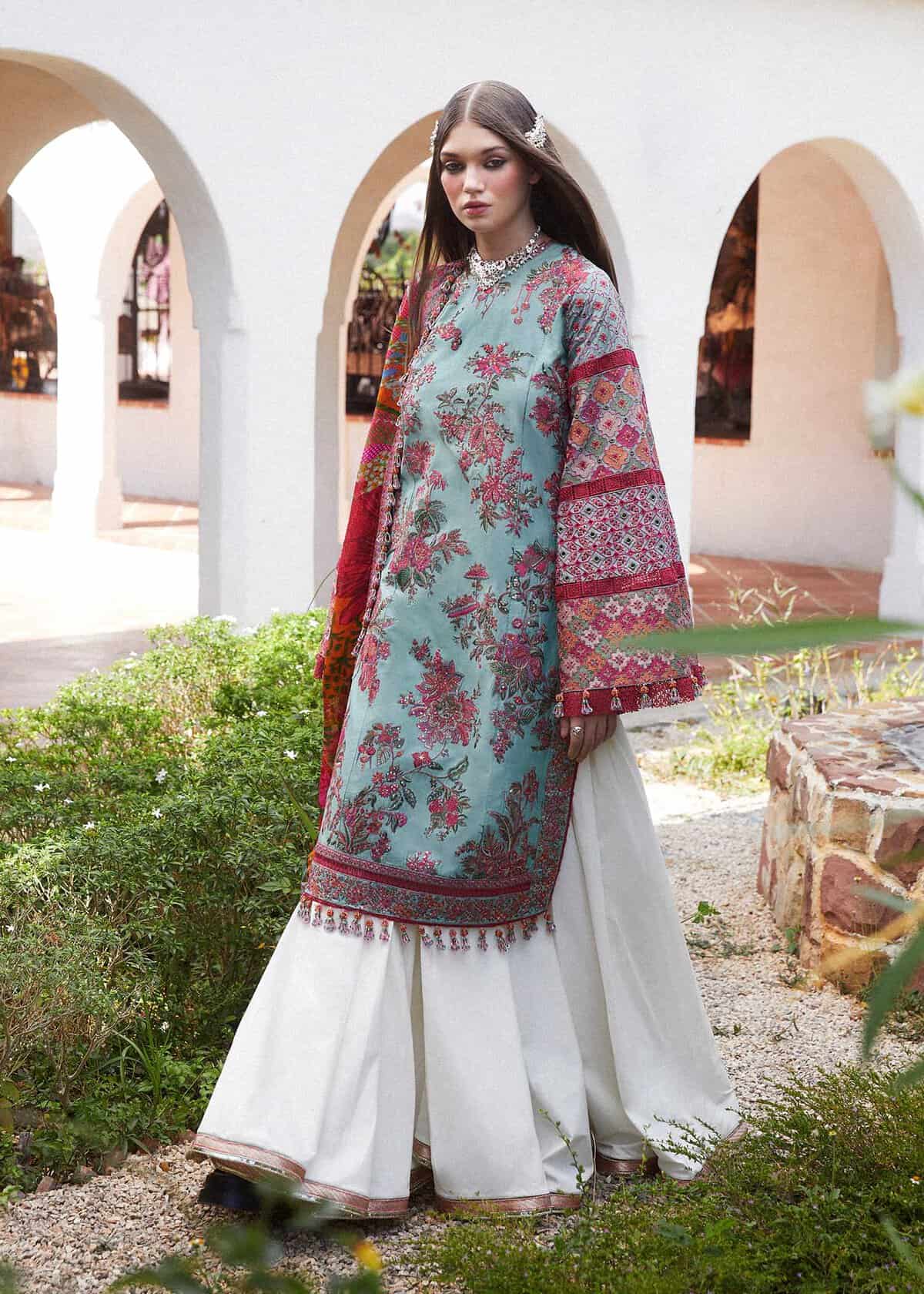 Hussain Rehar Luxury Lawn 2024 | FLORET (SS-5417) - Image 6