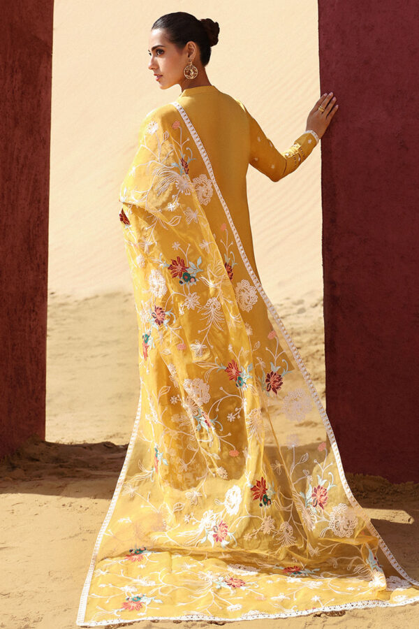 Alternative view of Cross Stitch Eid Lawn 2024 | MAIZE OCHRE
