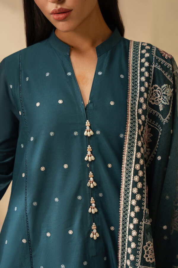 Alternative view of Cross Stitch 3 Piece Embroidered Lawn Suit | MIDNIGHT BLOOM