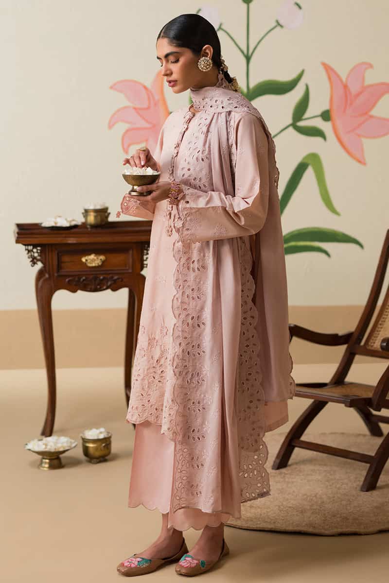 Chikankari Lawn by Cross Stitch 2024 | Vol 2 | PALE MAUVE - Image 4