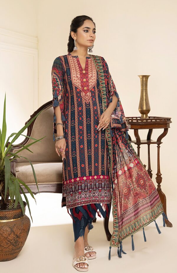Alzohaib Printed Lawn With Fancy Doriya Dupatta-23 | CFD-23-04 (GZ-340)