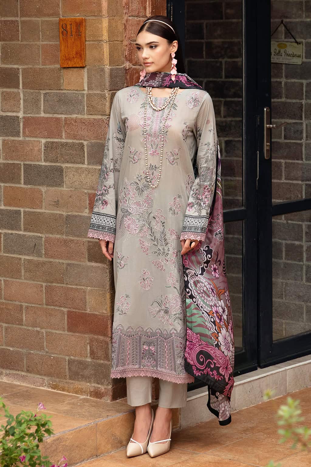 Ramsha Riwayat Embroidered lawn Collection 2024| Y-902 - Image 2