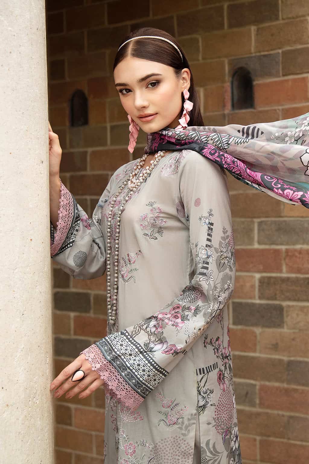 Ramsha Riwayat Embroidered lawn Collection 2024| Y-902 - Image 4