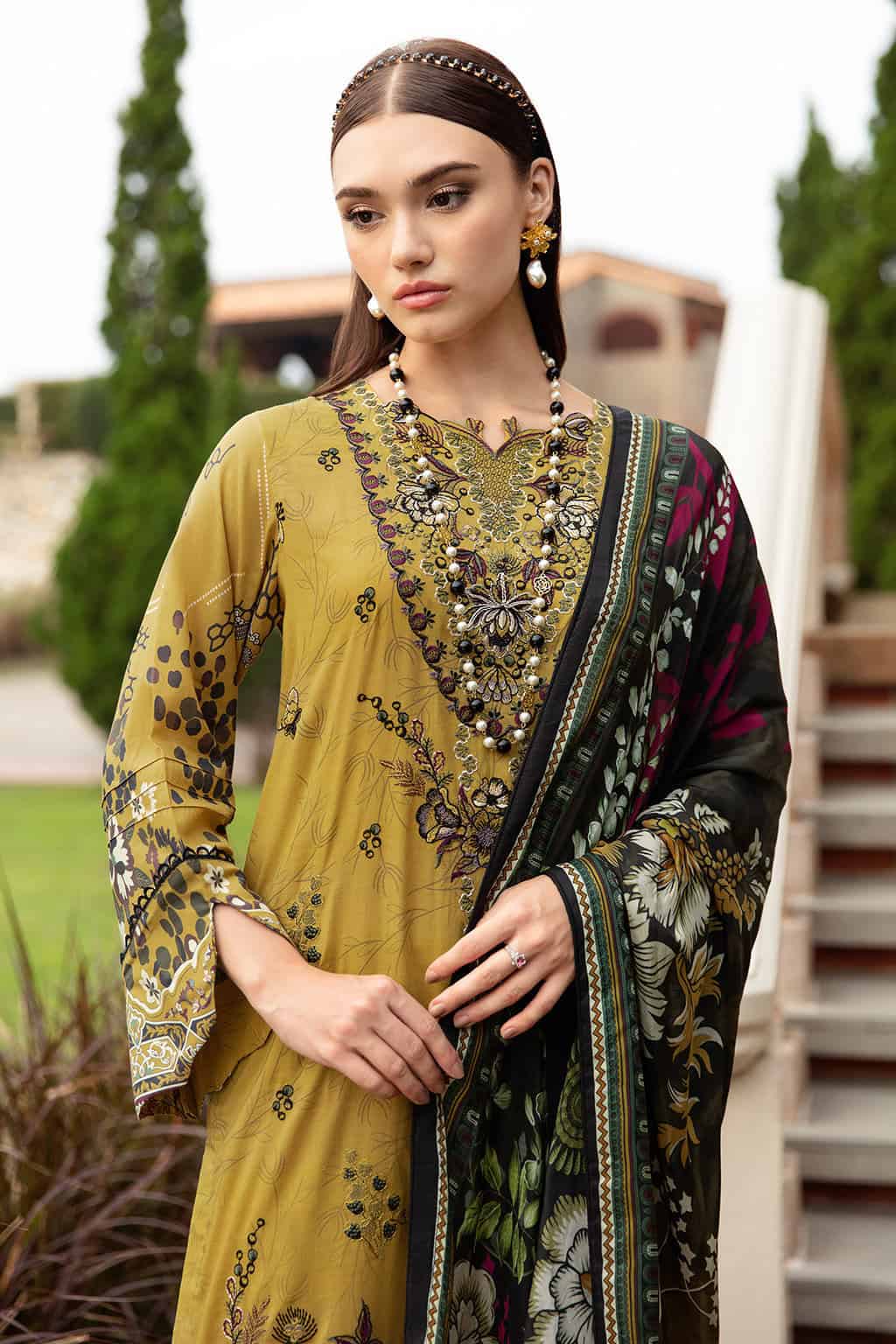 Ramsha Riwayat Embroidered lawn Collection 2024| Y-910 - Image 5