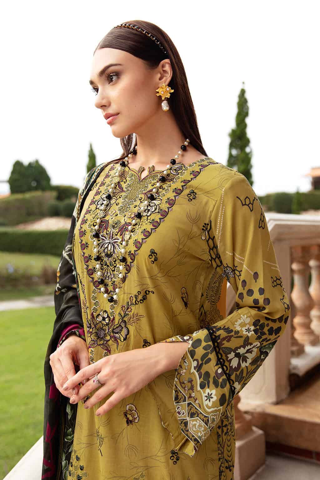 Ramsha Riwayat Embroidered lawn Collection 2024| Y-910 - Image 3