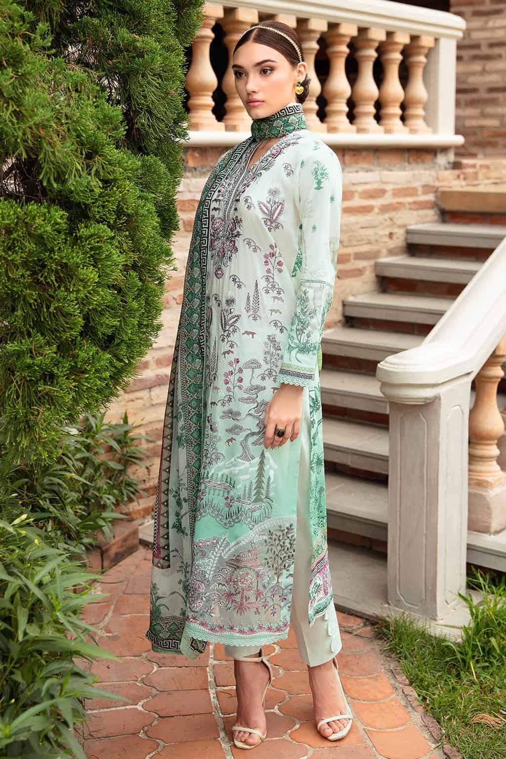 Ramsha Riwayat Embroidered lawn Collection 2024| Y-905 - Image 2