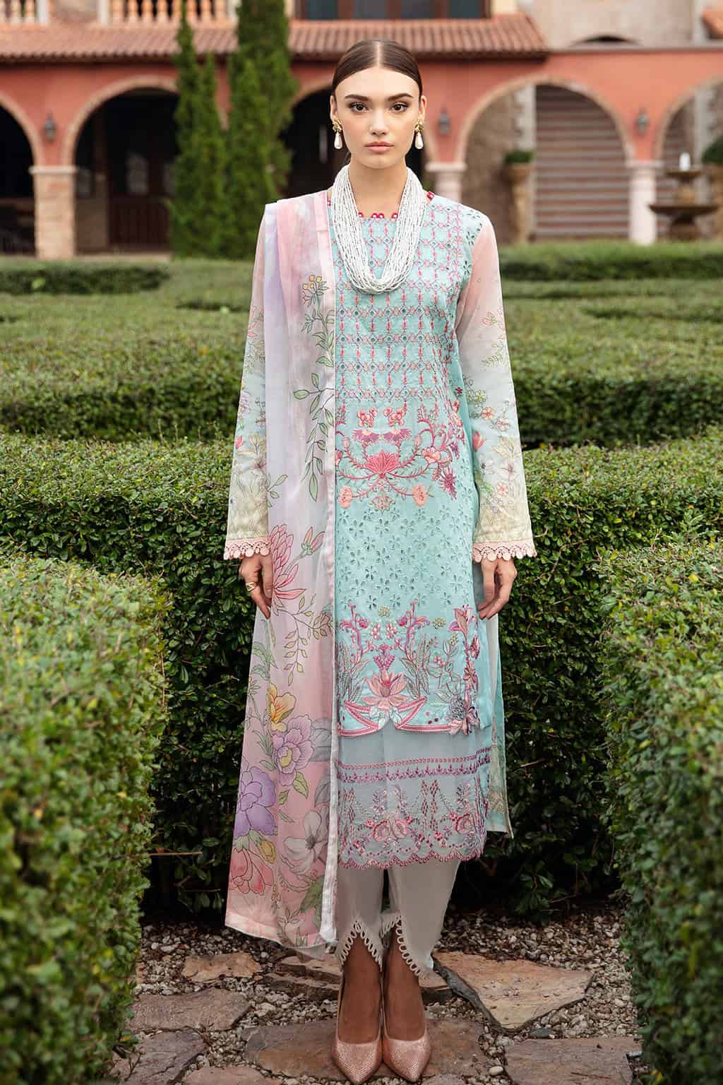 Ramsha Riwayat Embroidered lawn Collection 2024| Y-909 - Image 3