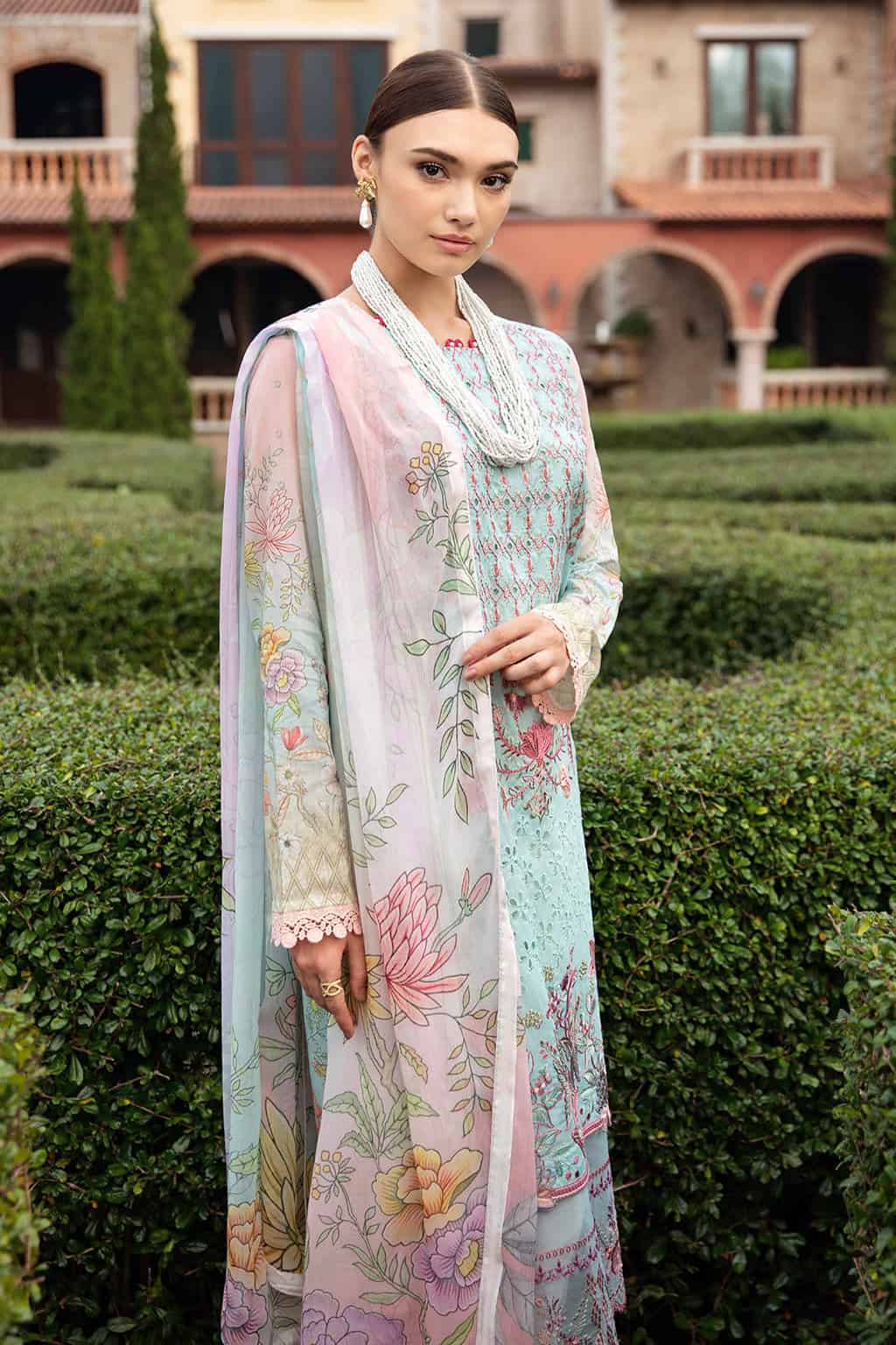 Ramsha Riwayat Embroidered lawn Collection 2024| Y-909 - Image 2
