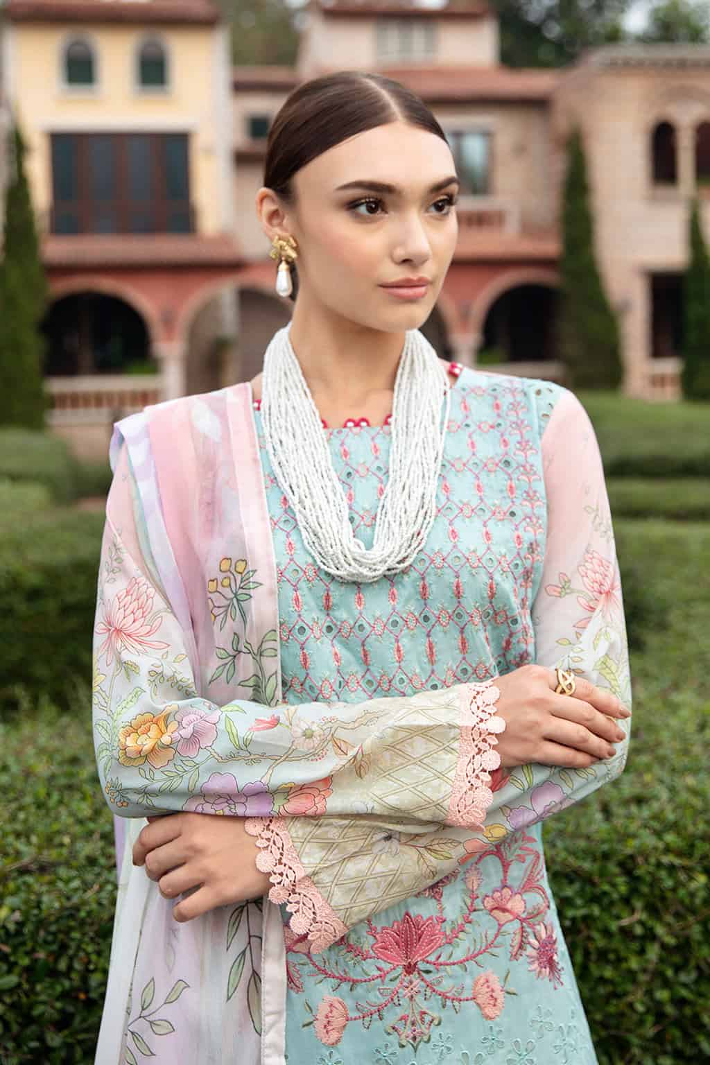 Ramsha Riwayat Embroidered lawn Collection 2024| Y-909 - Image 4