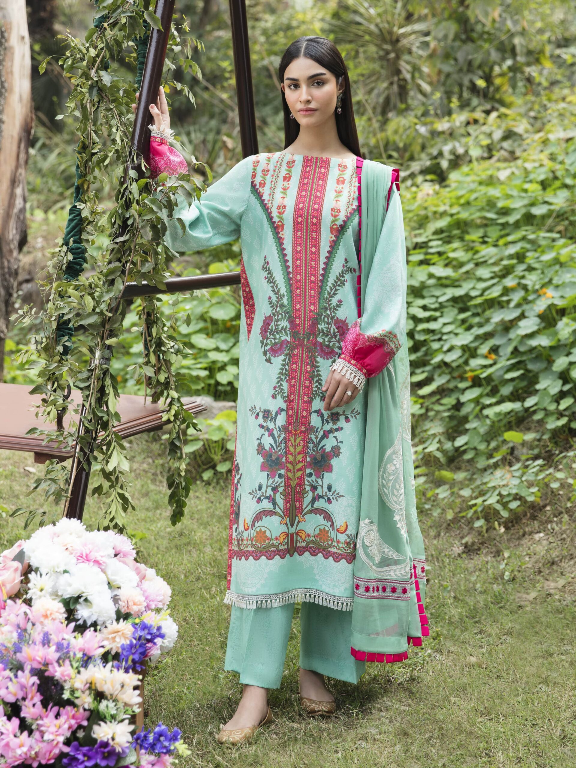Ayzel By Afrozeh Bahaar Luxury Lawn | Eid Collection | AZL-23-V1-02 (GZ-281) -