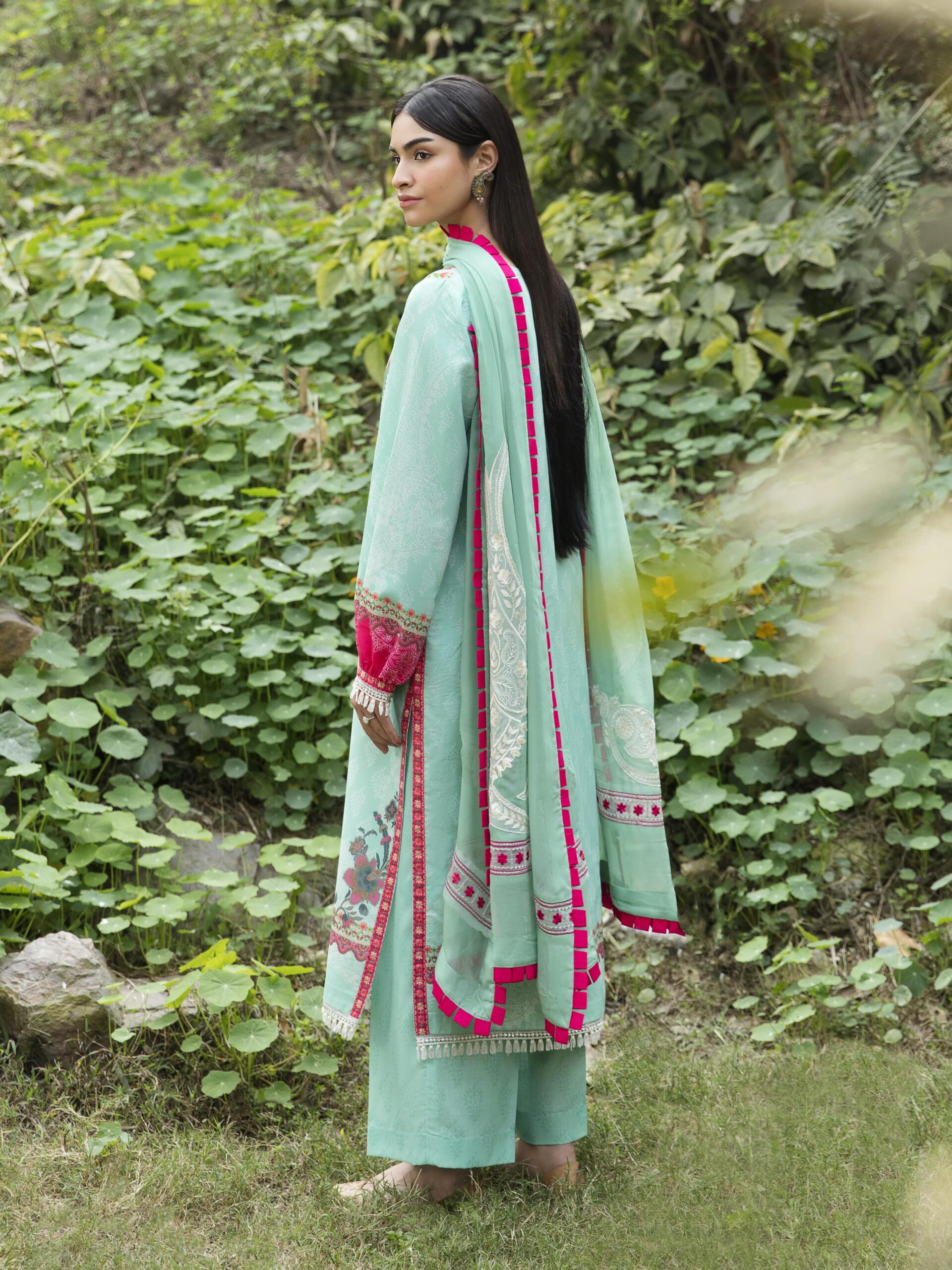 Ayzel By Afrozeh Bahaar Luxury Lawn | Eid Collection | AZL-23-V1-02 (GZ-281) - - Image 2