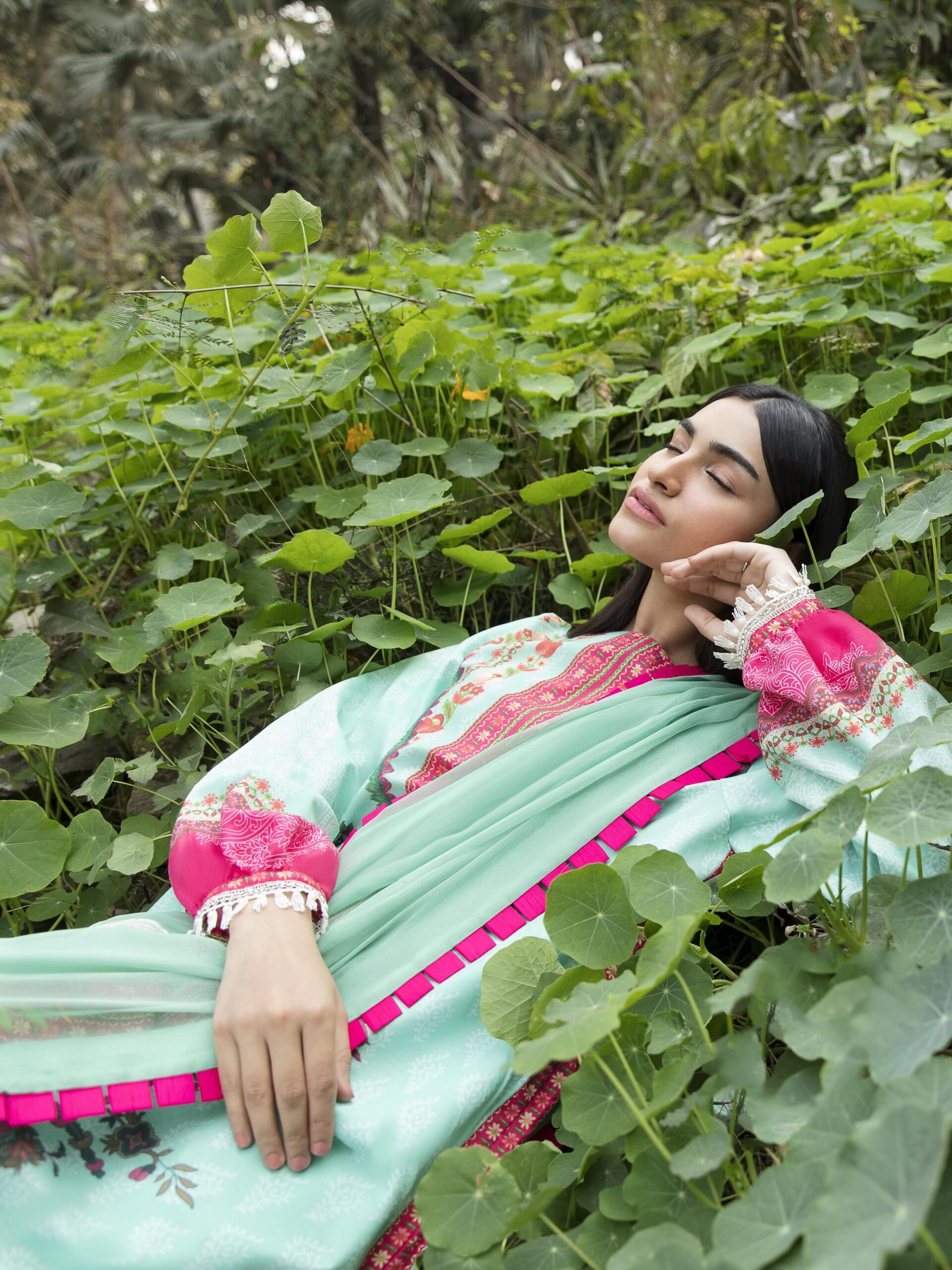 Ayzel By Afrozeh Bahaar Luxury Lawn | Eid Collection | AZL-23-V1-02 (GZ-281) - - Image 4
