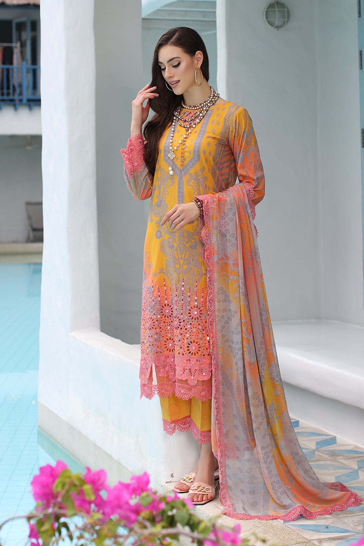 Charizma Combination Embroidered Lawn 2024 | CCH4-02 - Image 2