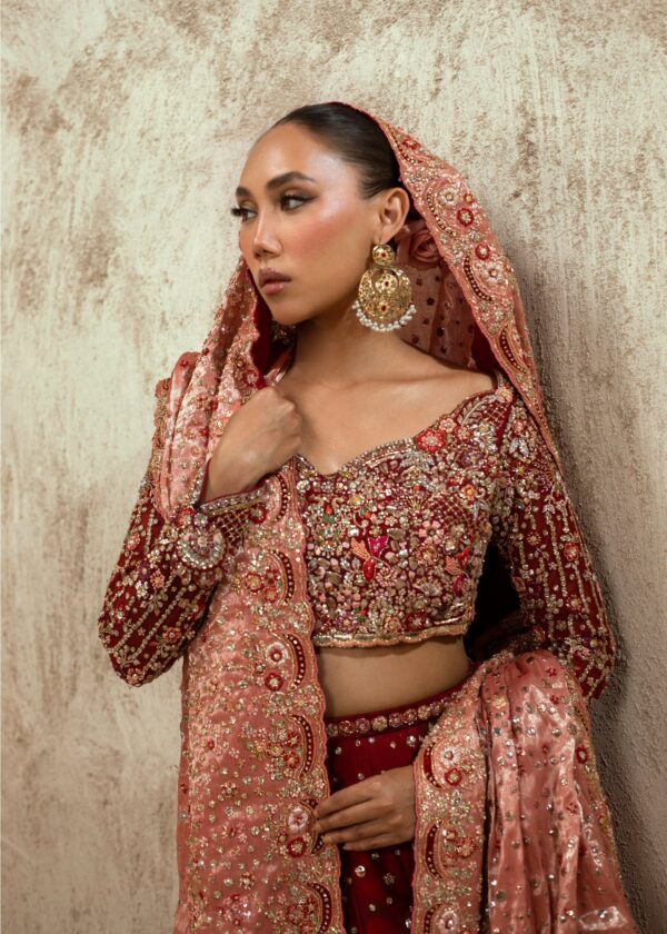 Alternative view of Bridal Lehenga by Tena Durrani | Rouge Red B
