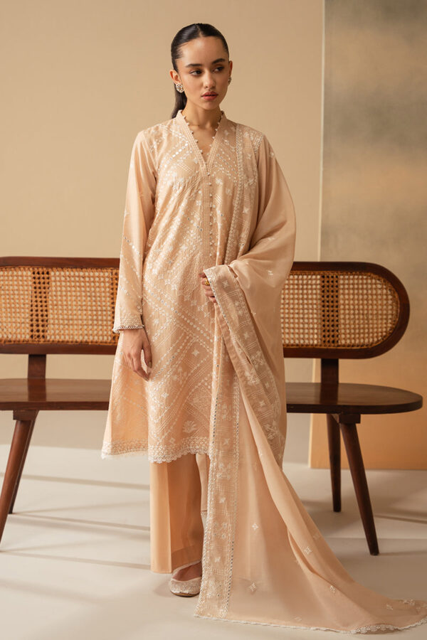 Cross Stitch 3 Piece Embroidered Lawn Suit | SILVER DUST