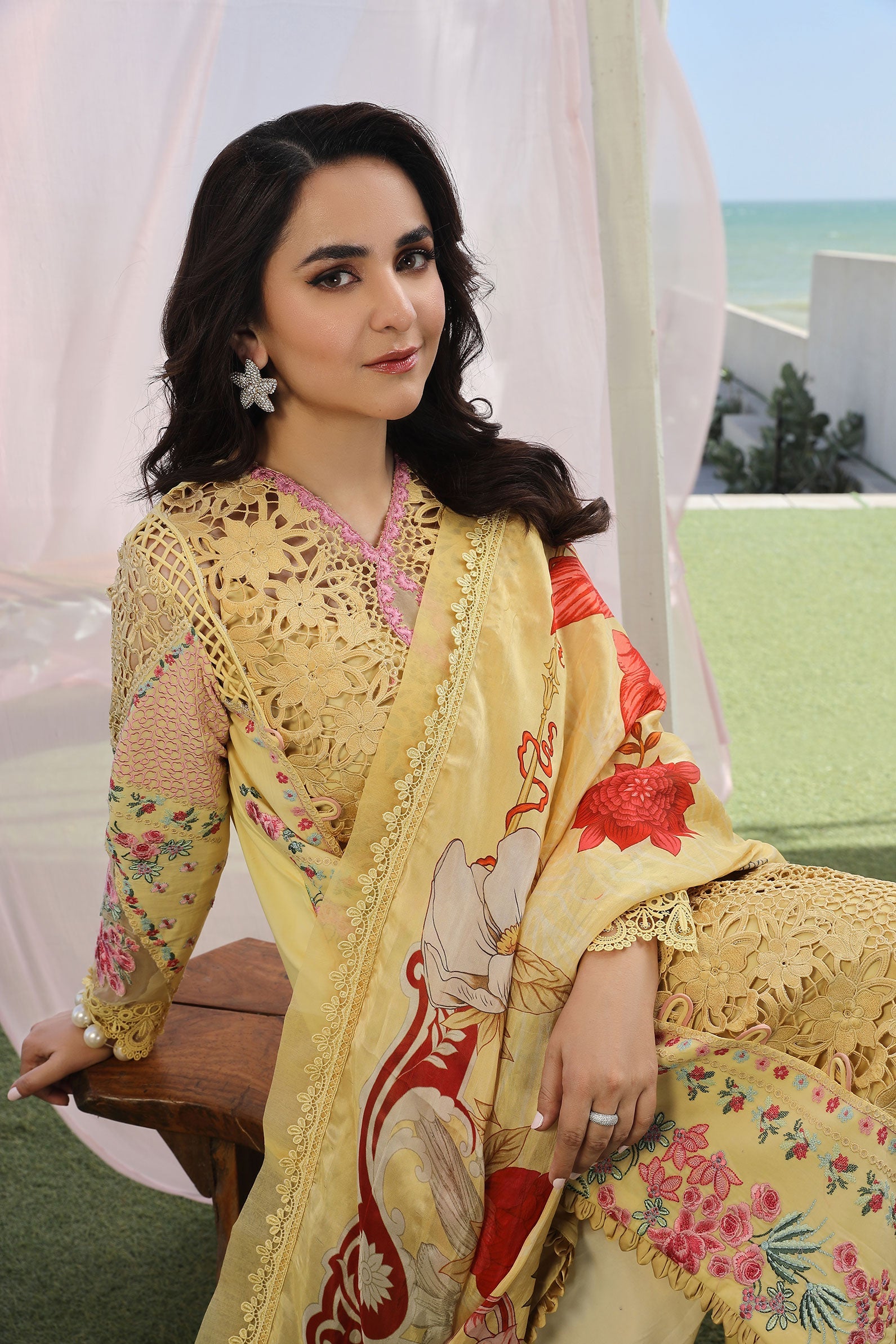 Maryam Hussain Luxury Lawn 24 | TROPICA - Image 2