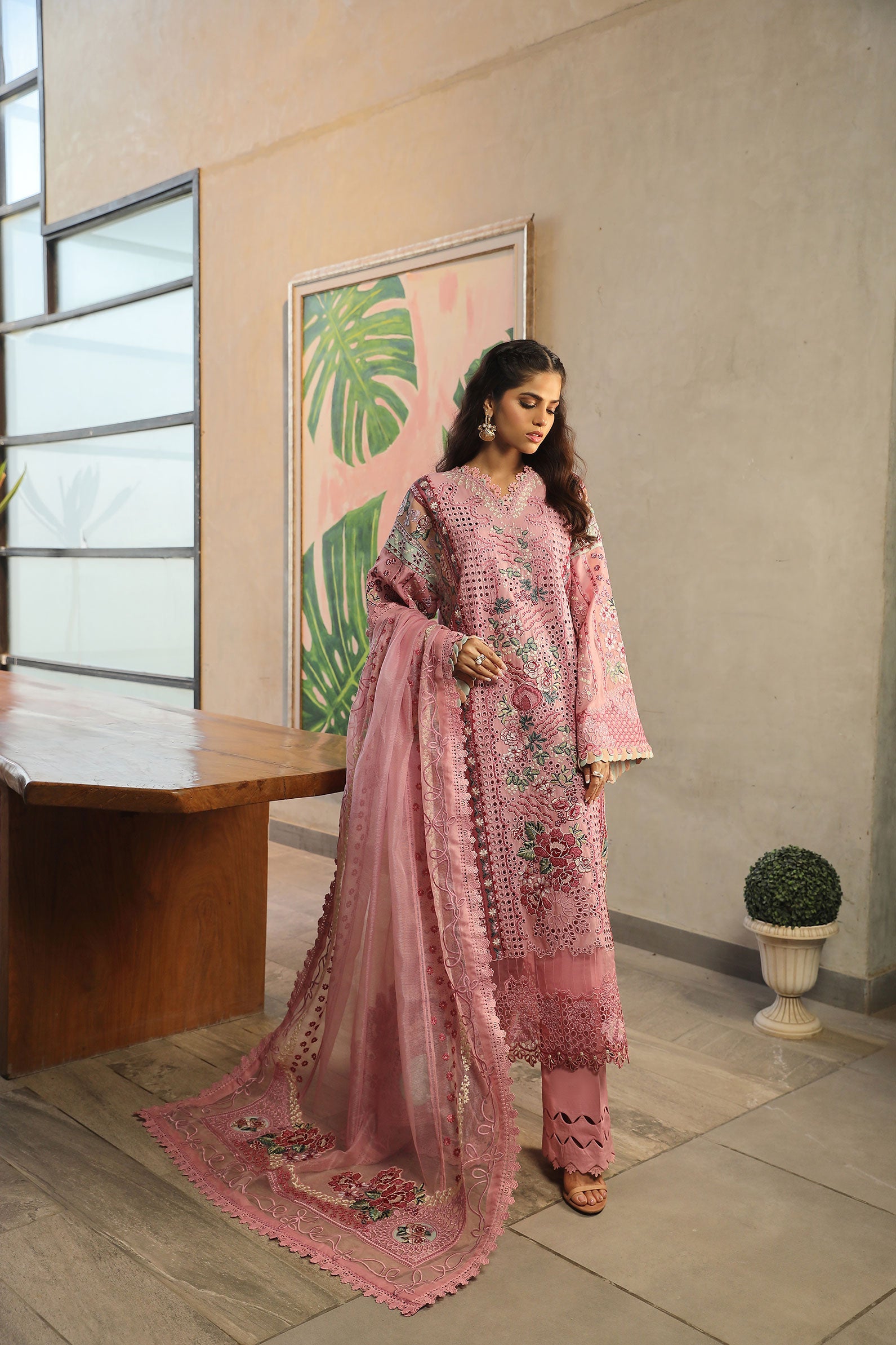 Maryam Hussain Luxury Lawn 24 | CORAL - Image 2