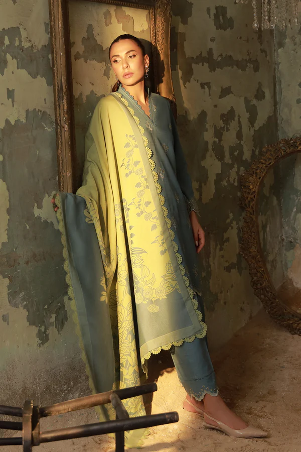 Sahar Embroidered Fall'25 || Aqua Meadow - Image 3