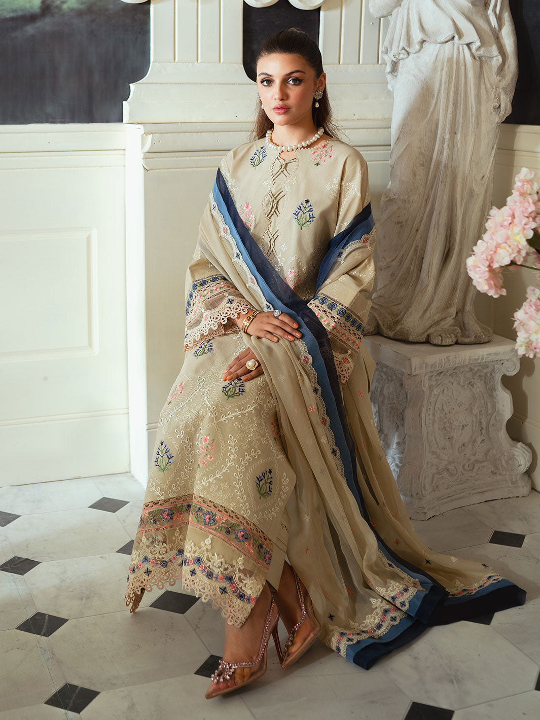 Faiza Faisal Celine Chikankari Eid Collection '24 | MIEL - Image 4