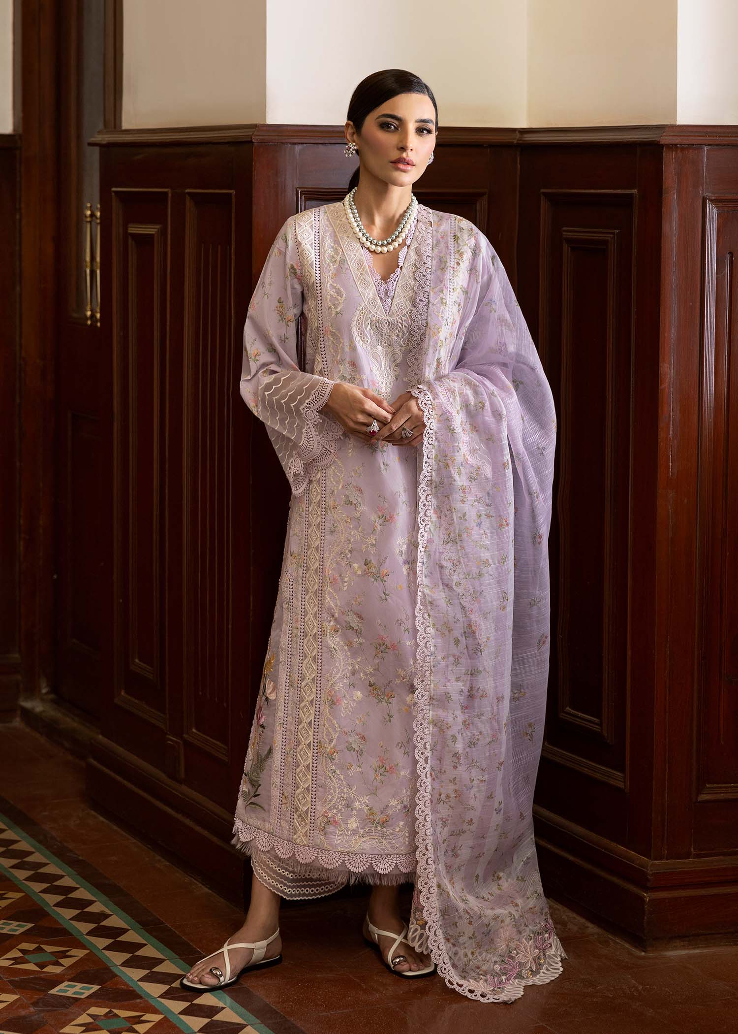 Saira Shakira Bloom Unstitched Lawn'25 || Sweet Opel 8-S